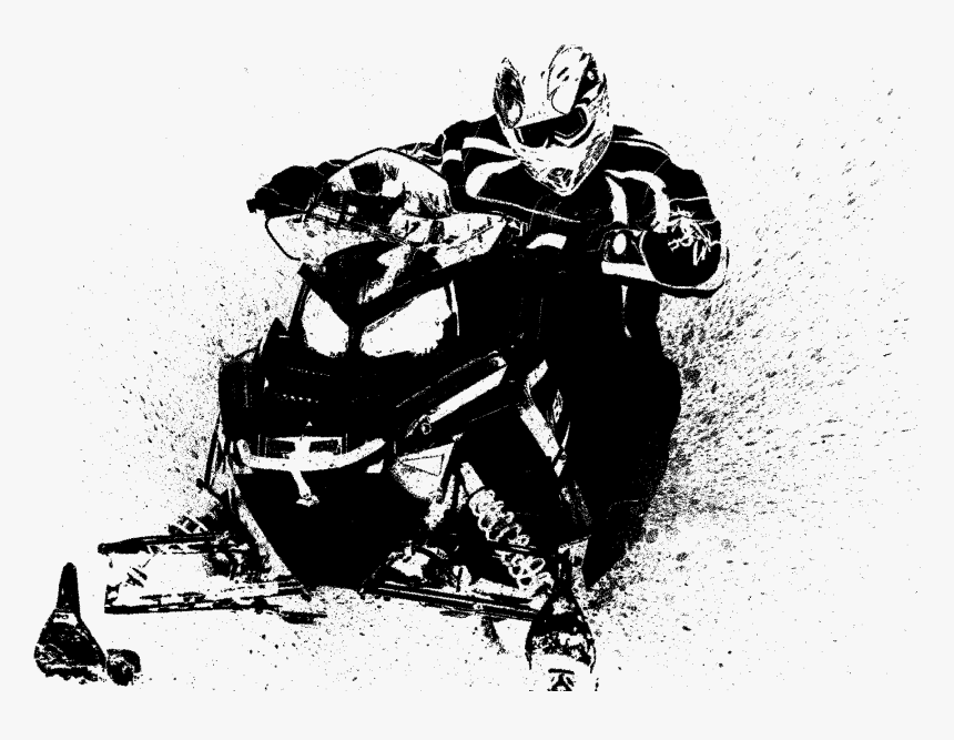 Transparent Snowmobile Clipart Black And White Illustration, HD Png