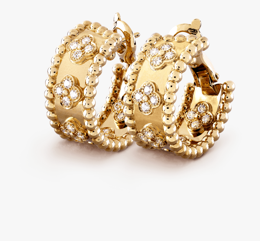 Perlée Clovers Hoop Earrings - Van Cleef And Arpels Perlee Earrings, HD Png Download