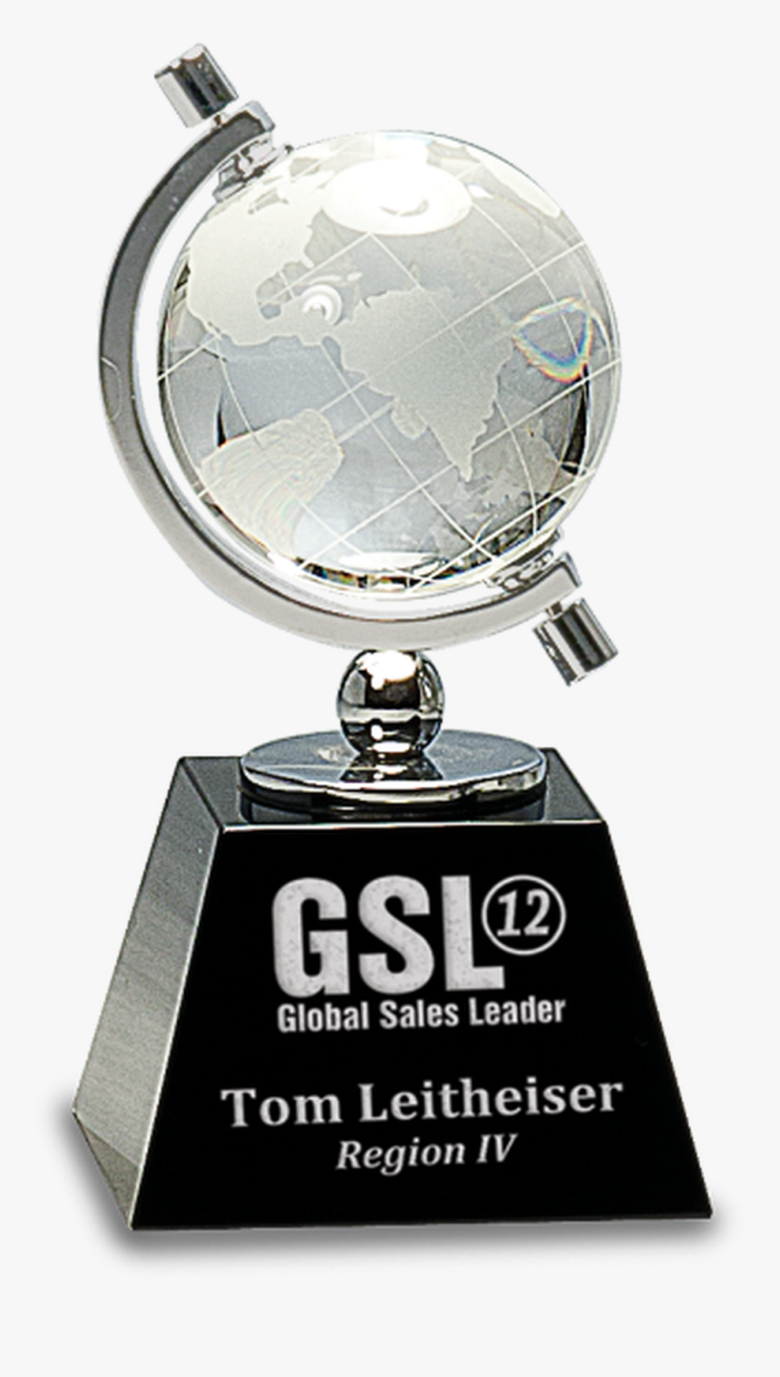 Crystal Spinning Globe On Black Crystal Base - Globe, HD Png Download