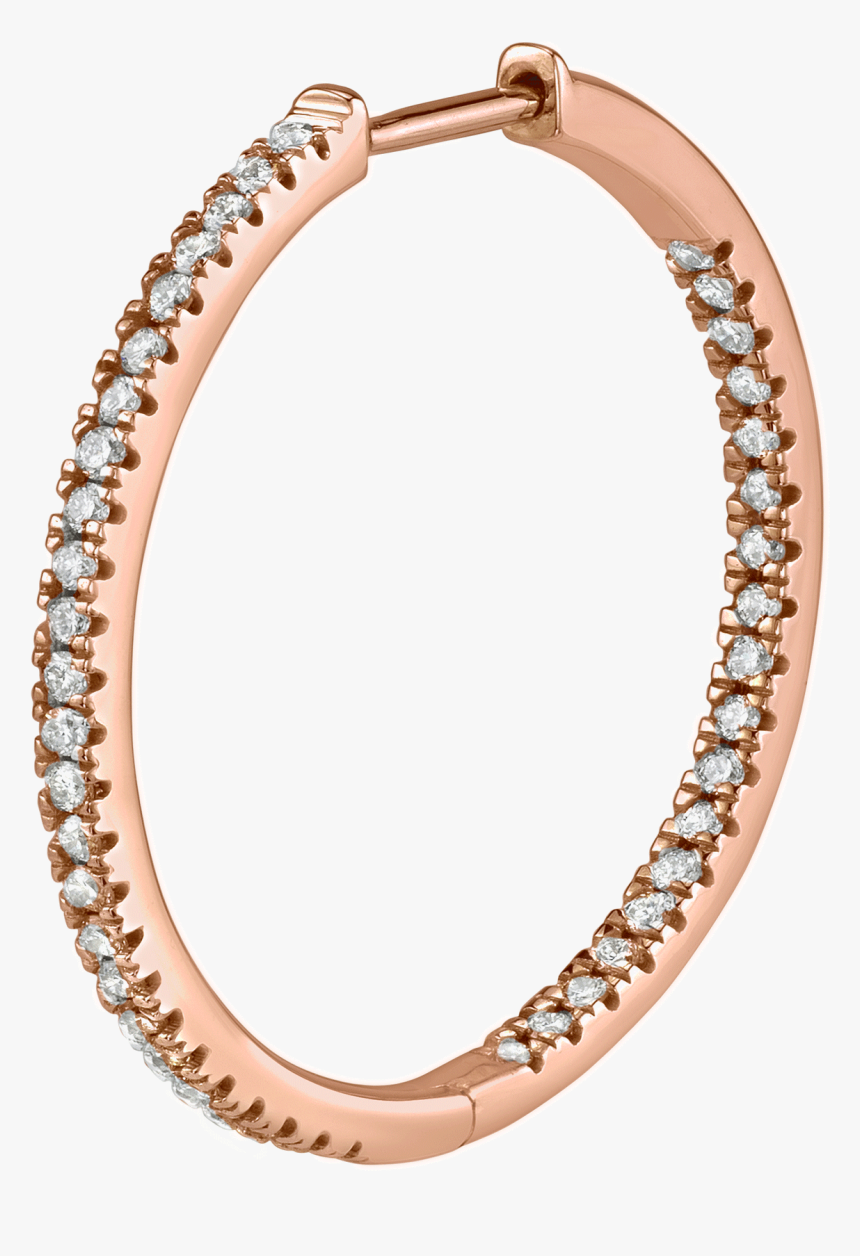 Large Diamond Inside Out Hoop Earring - Earring, HD Png Download