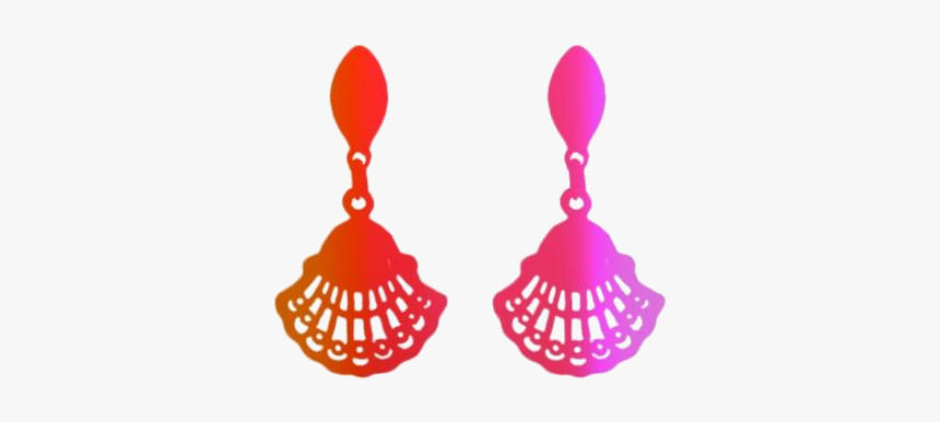 Fan Hoop Earring Png Transparent Images - Earrings, Png Download