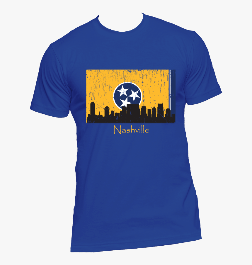 Nashville Skyline Yellow Men S Short Sleeve T-shirt - Texas And Tennessee, HD Png Download