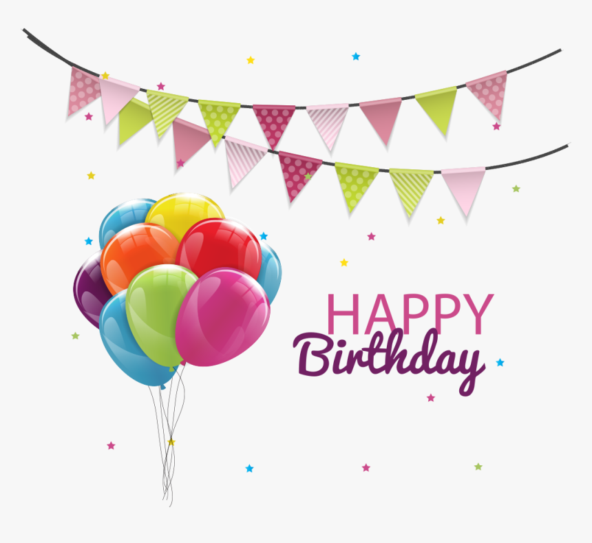 Birthday Cake Balloon Party - Birthday Party Vector Png, Transparent Png