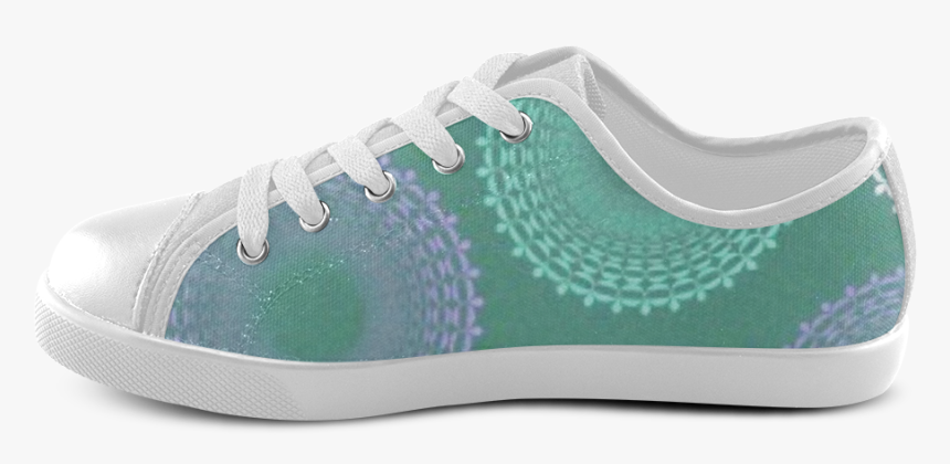 Teal Sea Foam Green Lace Doily Canvas Kid S Shoes - Skate Shoe, HD Png Download