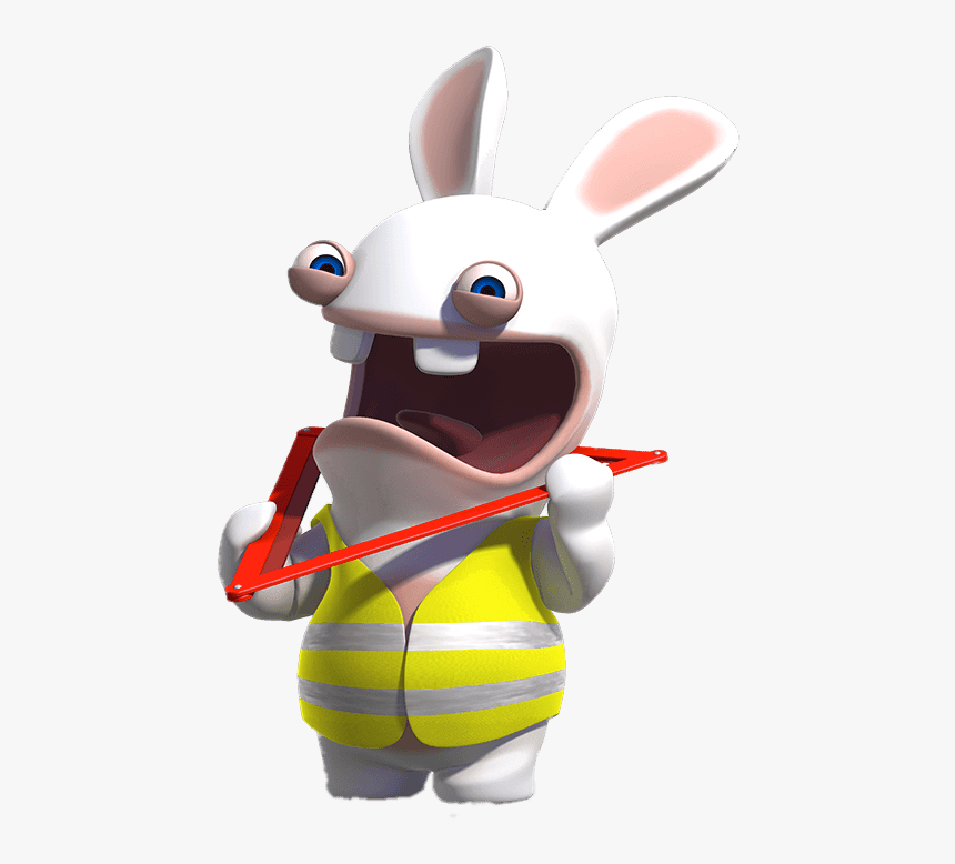 Rabbid Safety Triangle Around Neck - Lapin Cretin Png, Transparent Png