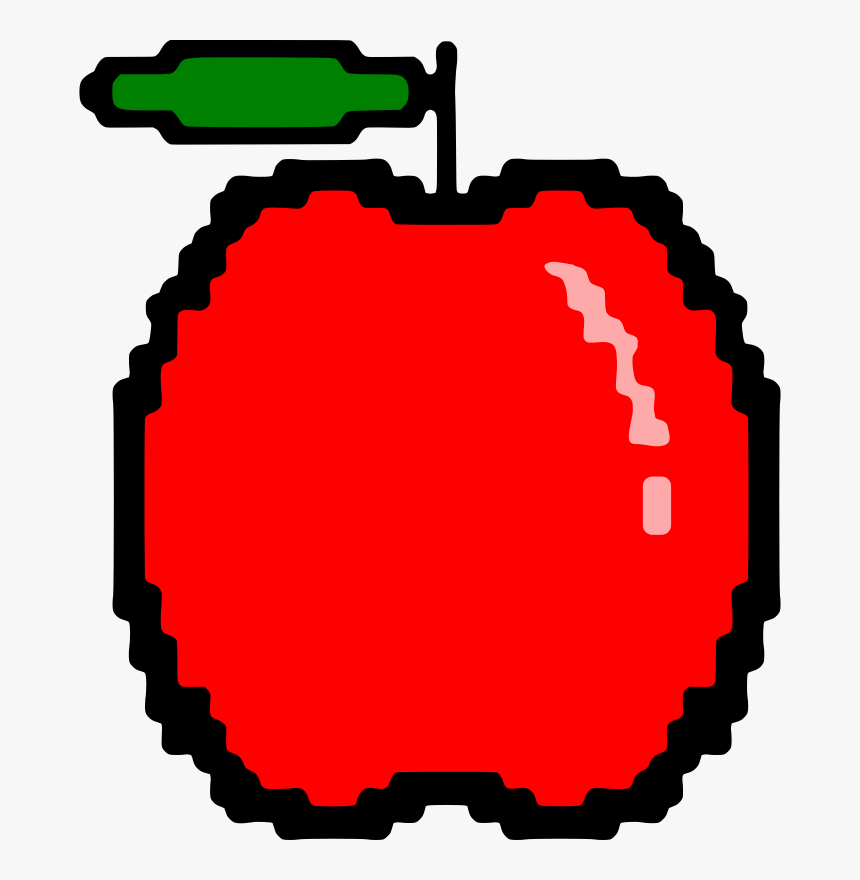 Red,area,apple - 8 Bit Apple Png, Transparent Png