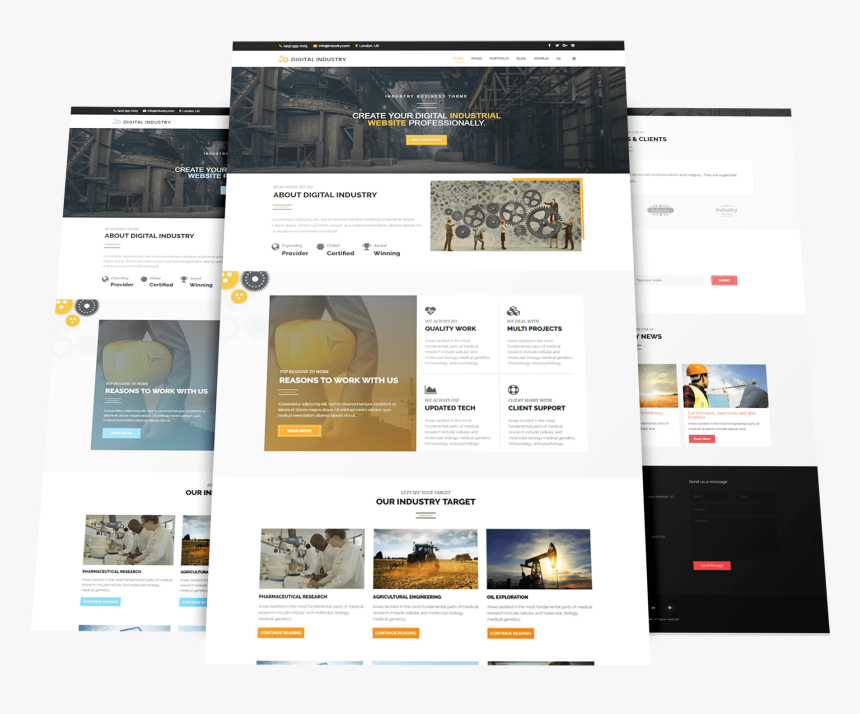 Industrial Business Joomla Template, HD Png Download