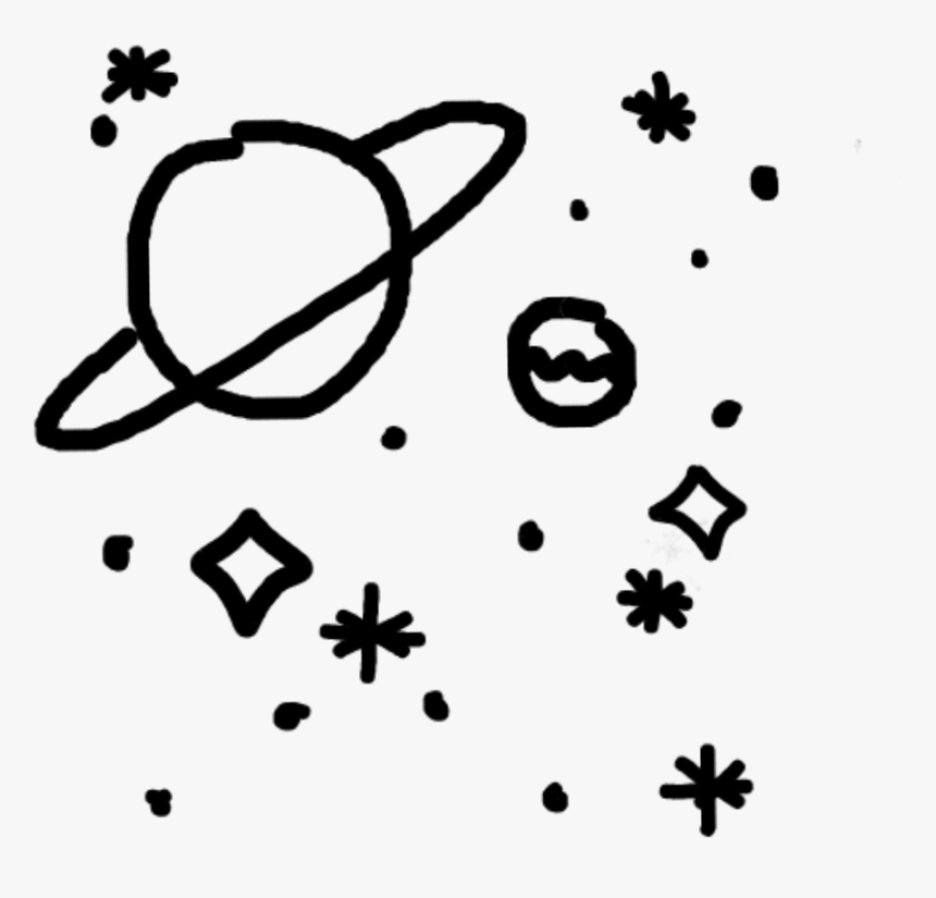 Transparent Stars And Planets Clipart - Drawing Of Planet With Ring, HD Png Download