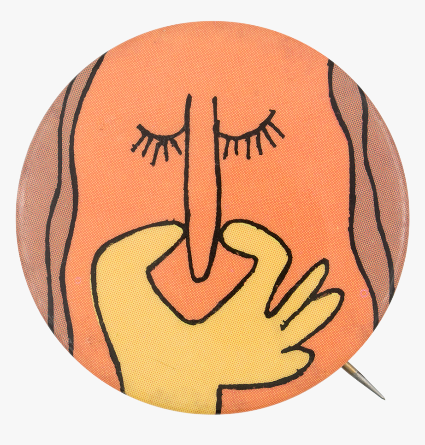 Orange Face Holding Nose Art Button Museum Clipart, HD Png Download