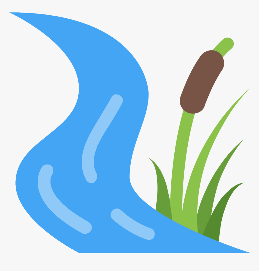 A Winding Creek Next To A Tuft Of Tall Grass And A, HD Png Download