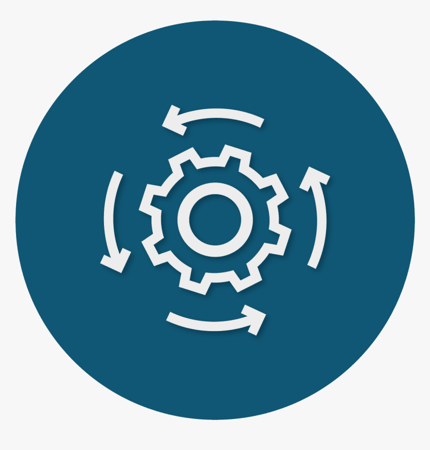 Gears Icon Png White Circle, Transparent Png