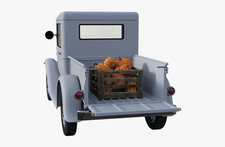 Pickup, Old, Pumpkins, Loaded, Vehicle, Vintage, Auto - Antique Car, HD Png Download