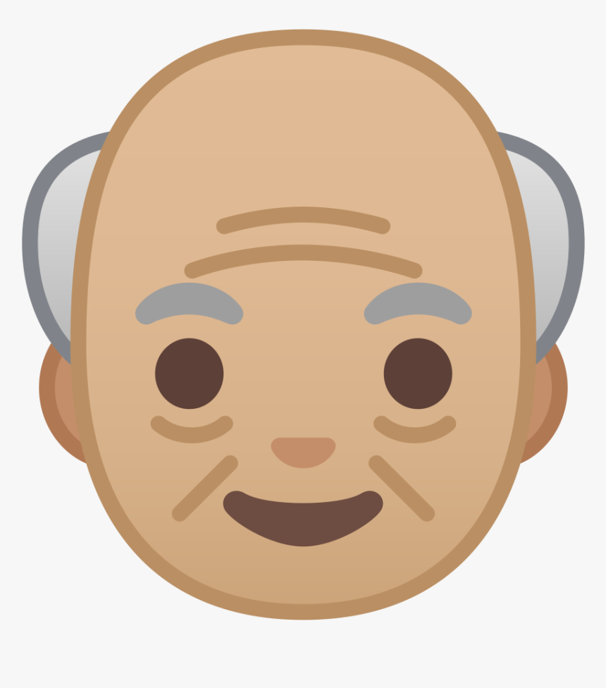 Old Man Medium Light Skin Tone Icon - Old Man Emoji Png, Transparent Png
