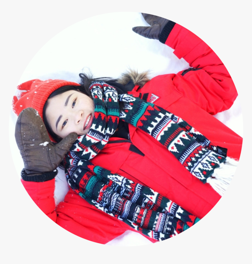 Coco Lying On Snow - Girl, HD Png Download