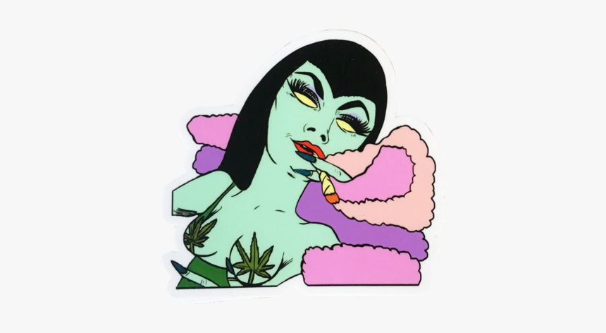 Stoner Babe Sticker - Cartoon, HD Png Download