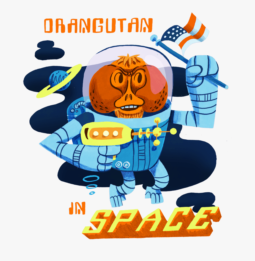 Orangutan In Space - Poster, HD Png Download
