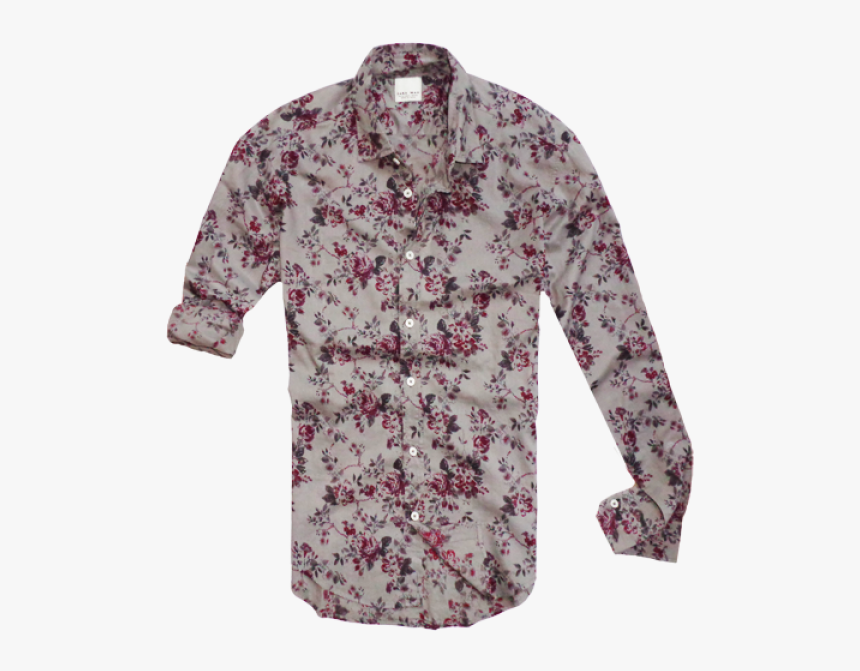 ~zara Slim Fit Floral Grey Long Sleeve Shirt - Designer Zara Shirts For Men, HD Png Download