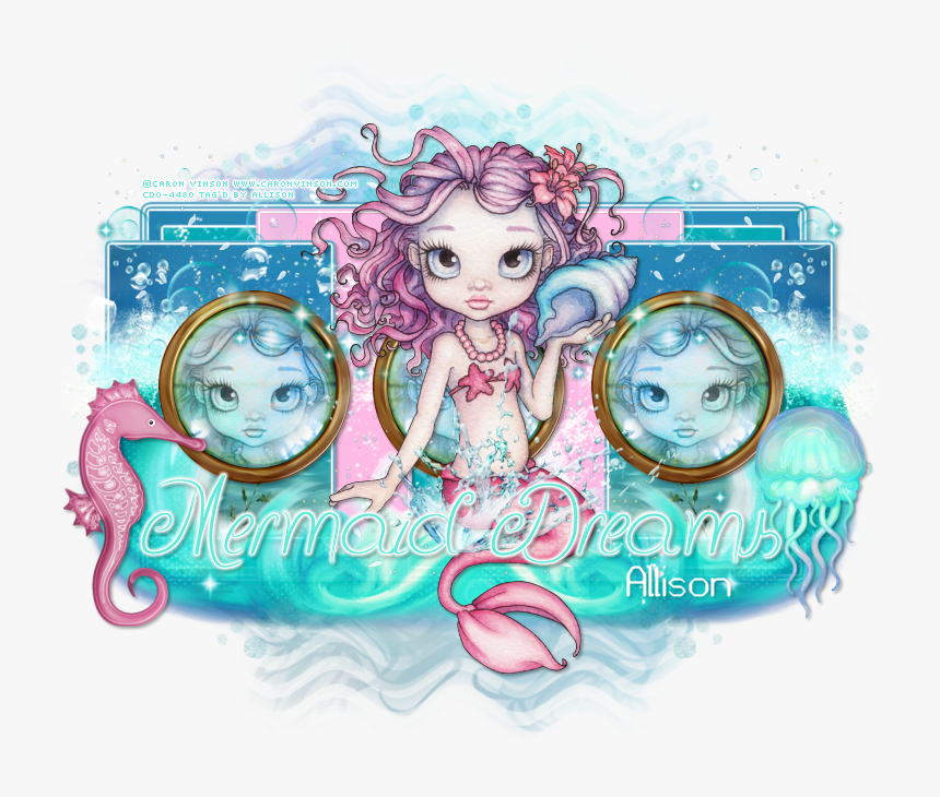 Cute Mermaid Tube By Caron Vinson, Available At Cdo, - Illustration, HD Png Download