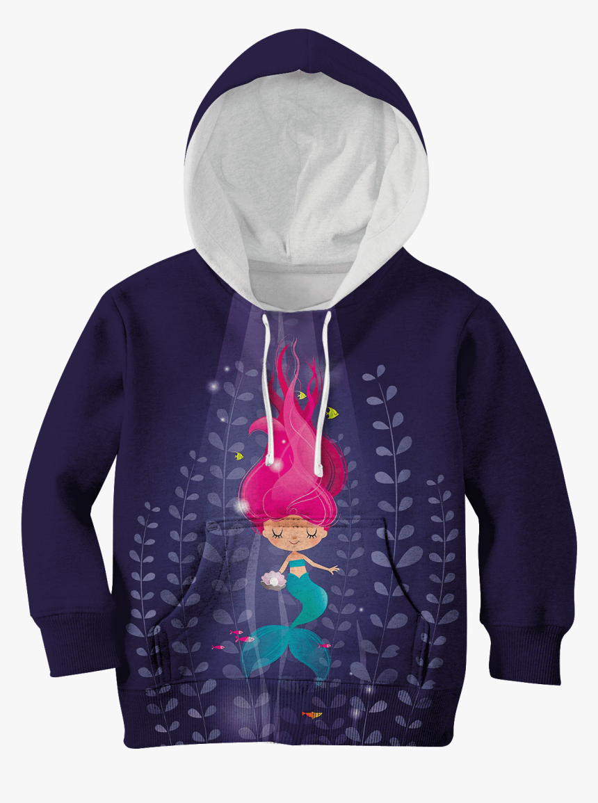 Gearhuman 3d Cute Mermaid Kid Custom Hoodies T-shirt - Captain Marvel Kids Sweater, HD Png Download