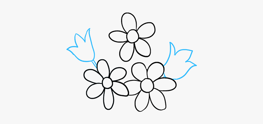 How To Draw Flower Bouquet - Drawing, HD Png Download