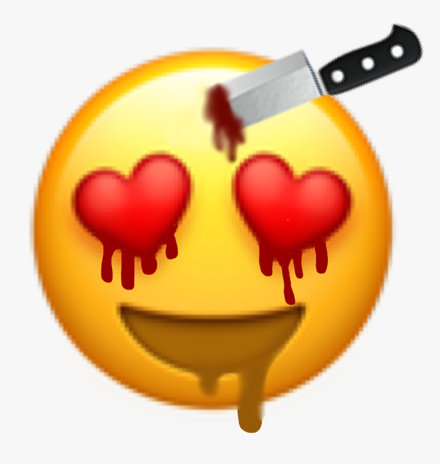 #emoji #blood #love #heart #crazy #yandere #die #kill - Love Sticker Emoji, HD Png Download