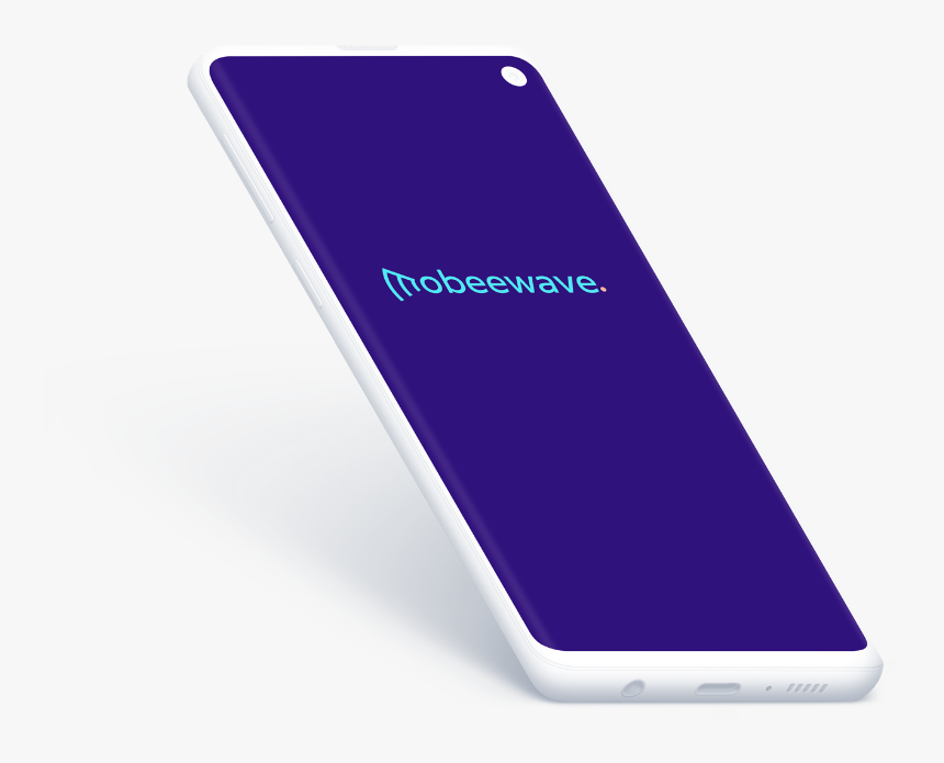 Smart Phone Standing At An Angle With Mobeewave Logo - Iphone, HD Png Download