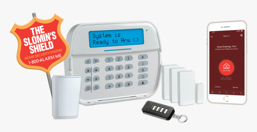 Product Group With Phone - Slomins Security System, HD Png Download