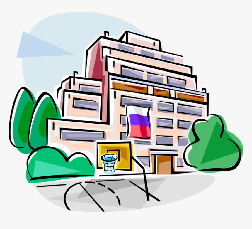Vector Illustration Of Russian Academic School Building - Russian School Clipart, HD Png Download