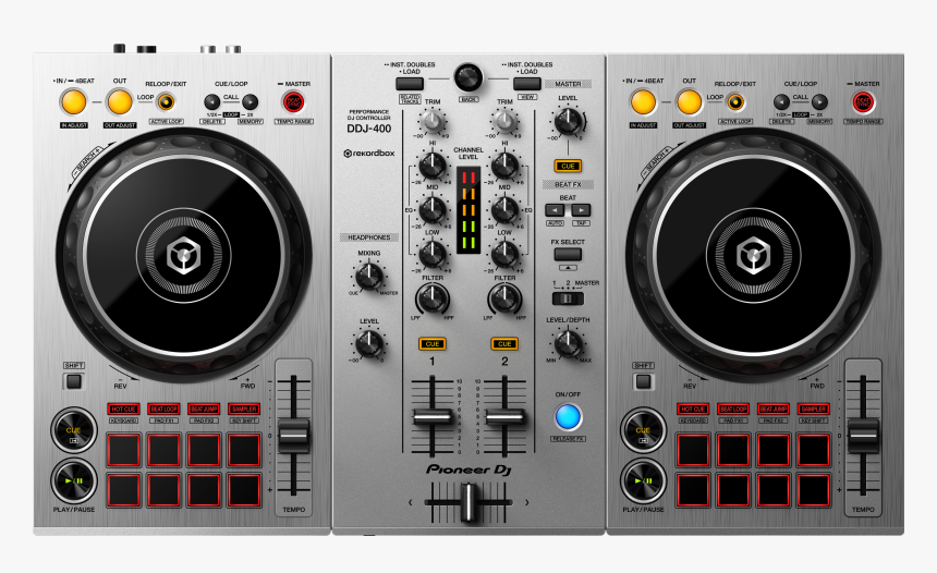 Ddj 400 S - Pioneer Ddj 400 Silver, HD Png Download