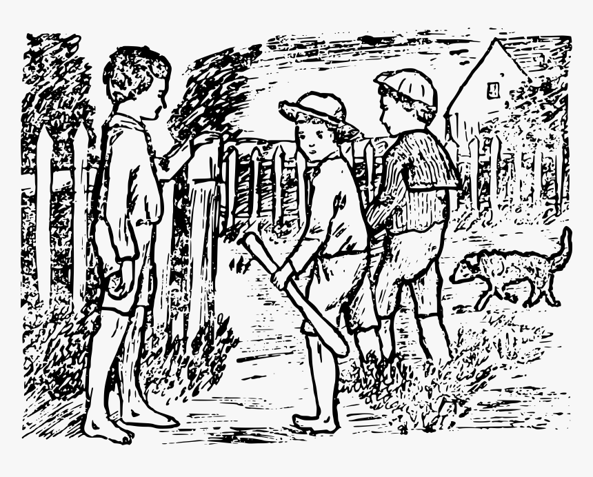 Boys Play Baseball Clip Arts - Illustration, HD Png Download