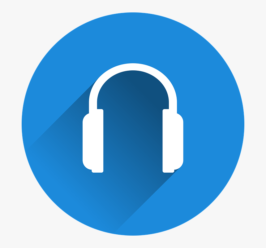 Headphones, Headset, Music, Multimedia, Mp3, Sound - Blue Headphone Icon Png, Transparent Png