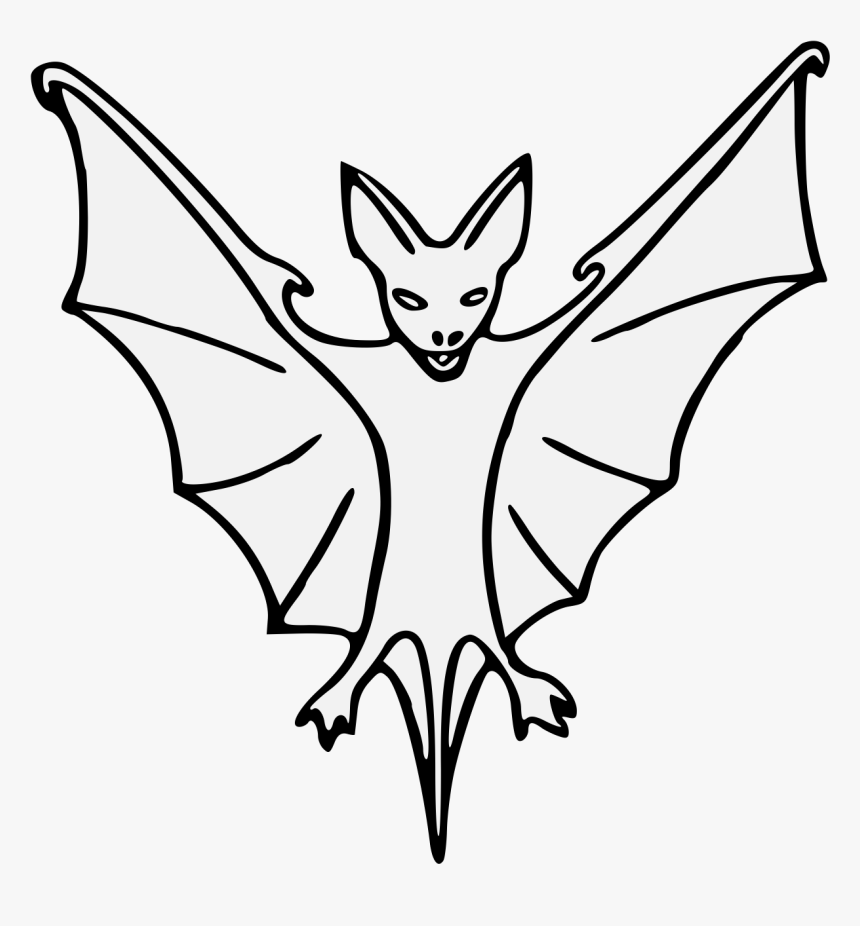 Clipart Bat Colouring - Bat Heraldic Clipart Png, Transparent Png
