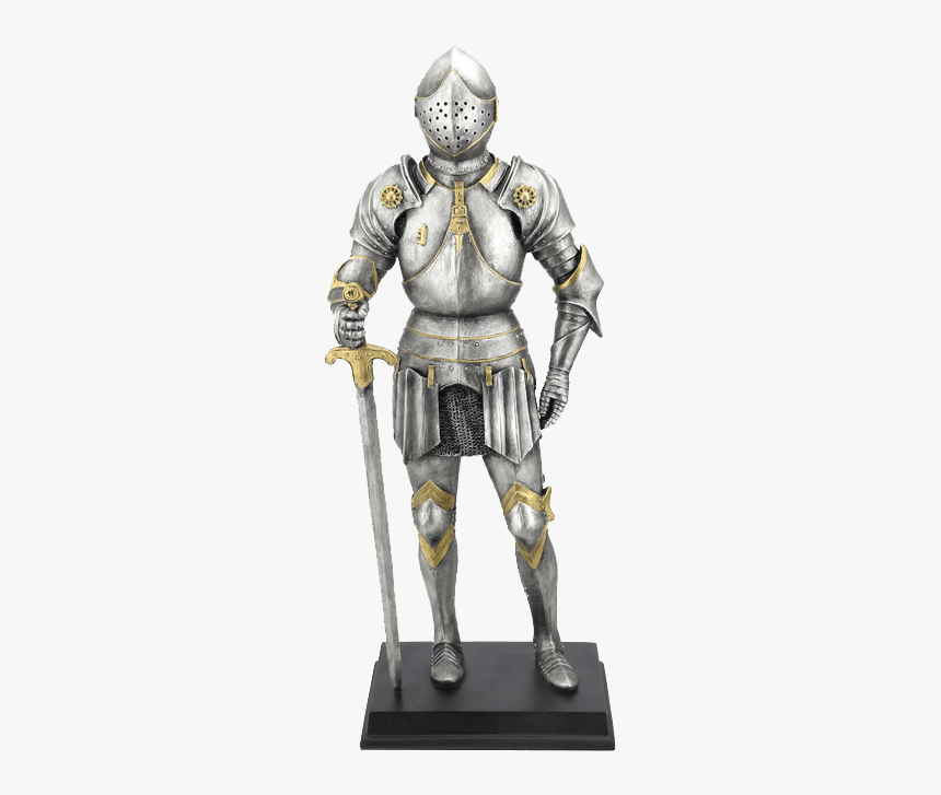 Medieval Armor Holding A Sword Statue - Italian Knight Armor, HD Png Download