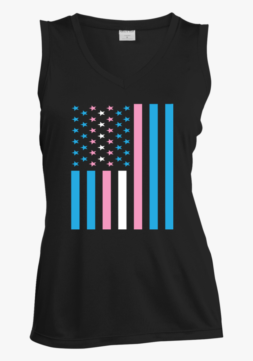 Trans Flag Pride V Neck Sleeveless Shirt For Women - Polka Dot, HD Png Download