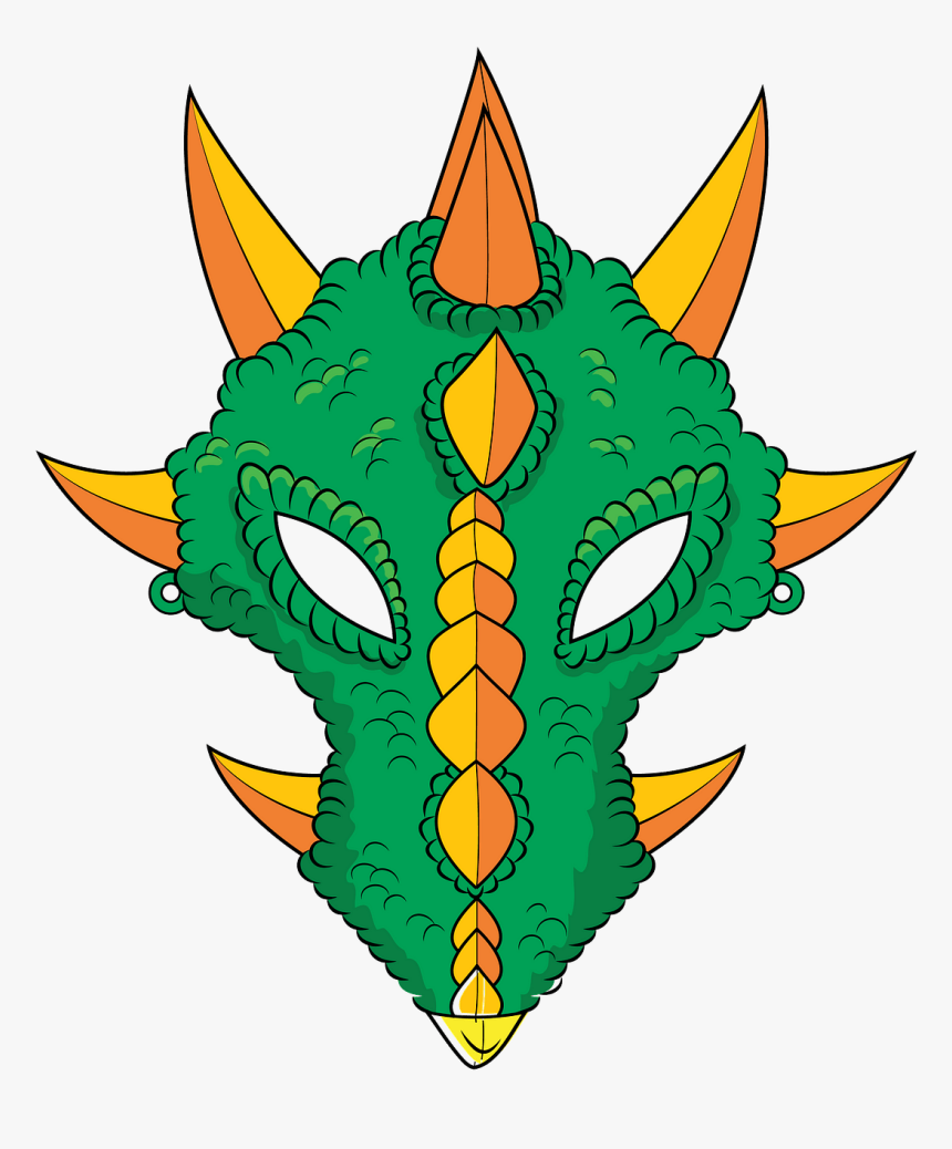 Green Dragon Mask Clipart, HD Png Download