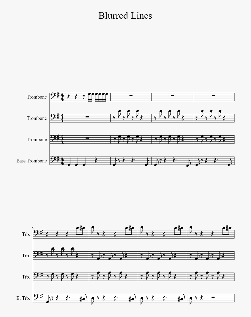 Blurred Lines Sheet Music 1 Of 2 Pages - Sheet Music, HD Png Download