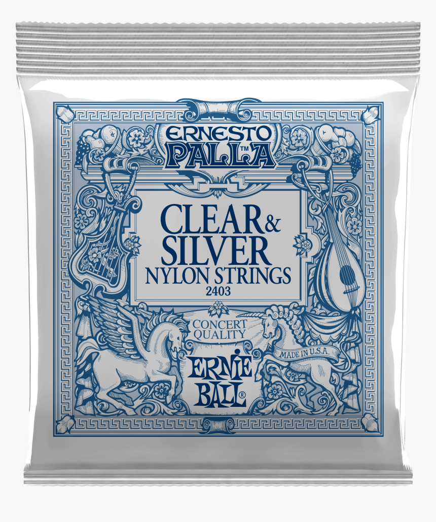 Ernesto Palla Clear & Silver Nylon Classical Guitar - Ernie Ball Ernesto Palla, HD Png Download