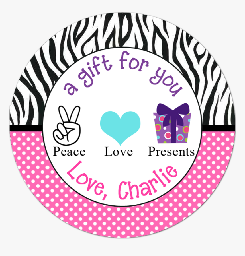 Peace Love Presents Wide Polka Dot Zebra Print Border - Elefantes Grises Con Amarillo, HD Png Download