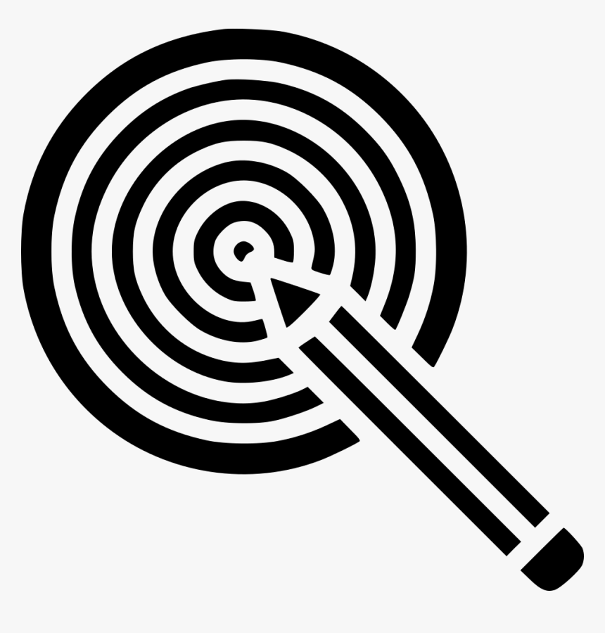 Pencil Dart Board Idea Goal Target Bullseye - Pencil In Target Png, Transparent Png