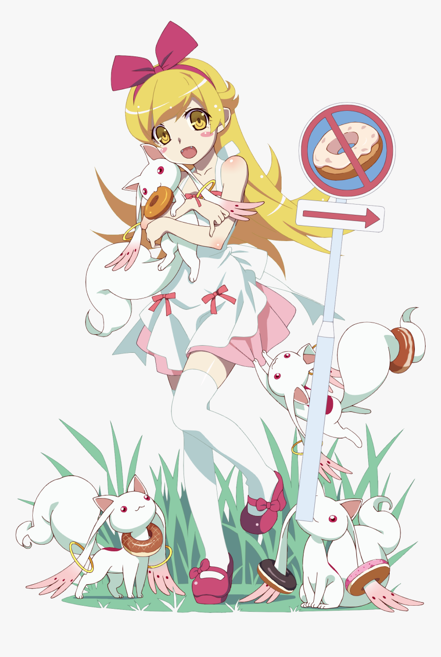 Kyubey Oshino Shinobu Dress Madogatari Transparent - Shinobu Fanart Transparent, HD Png Download