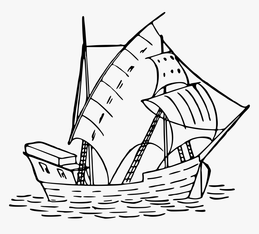 Clip Art Big Boat Drawing - American Revolution Boat Clipart, HD Png Download
