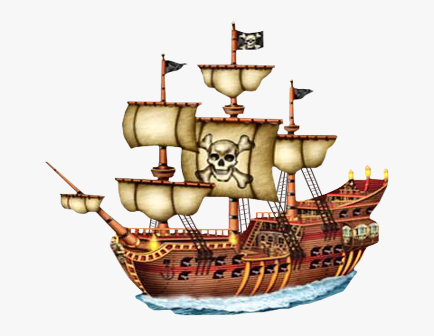 Piracy Boat Cupcake Ancient Sailing Transprent Png - Pirate Ship, Transparent Png