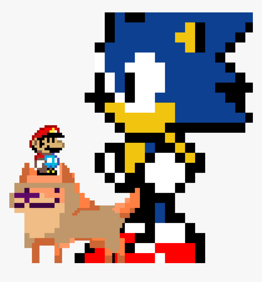 Sonic Super Star - Metal Sonic Pixel Art, HD Png Download
