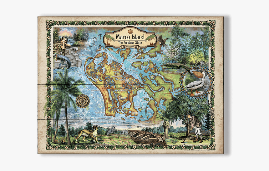 Marco Island Map Old, HD Png Download