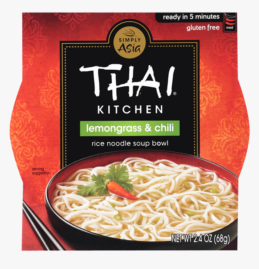 Lemongrass And Chili Rice Noodle Soup Bowl - Thai Kitchen Soup Bowls Roasted Garlic, HD Png Download