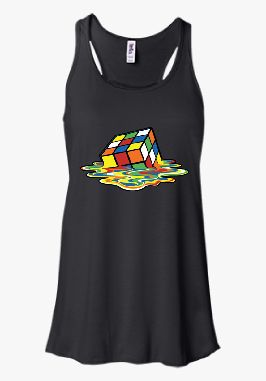 Melting Rubiks Cube Shirt - I M Mostly Peace Love And Light, HD Png Download