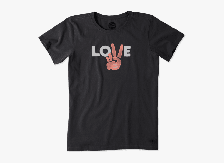 Women S Love Peace Hand Crusher Tee - Star Trek-tng Command Emblem, HD Png Download