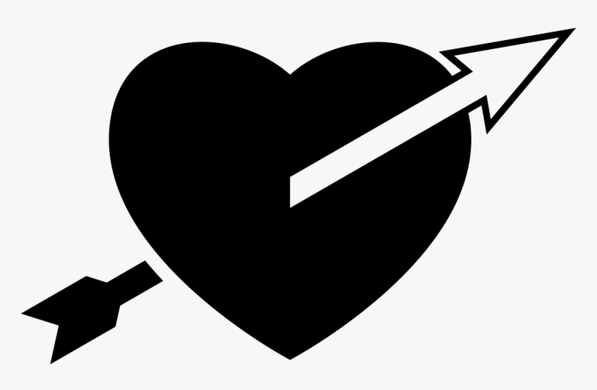 Transparent Black And White Heart Arrow Clipart, HD Png Download