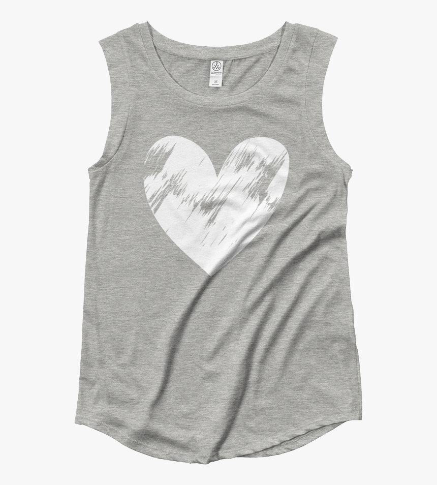 Image Of White Grunge Heart Tee, HD Png Download