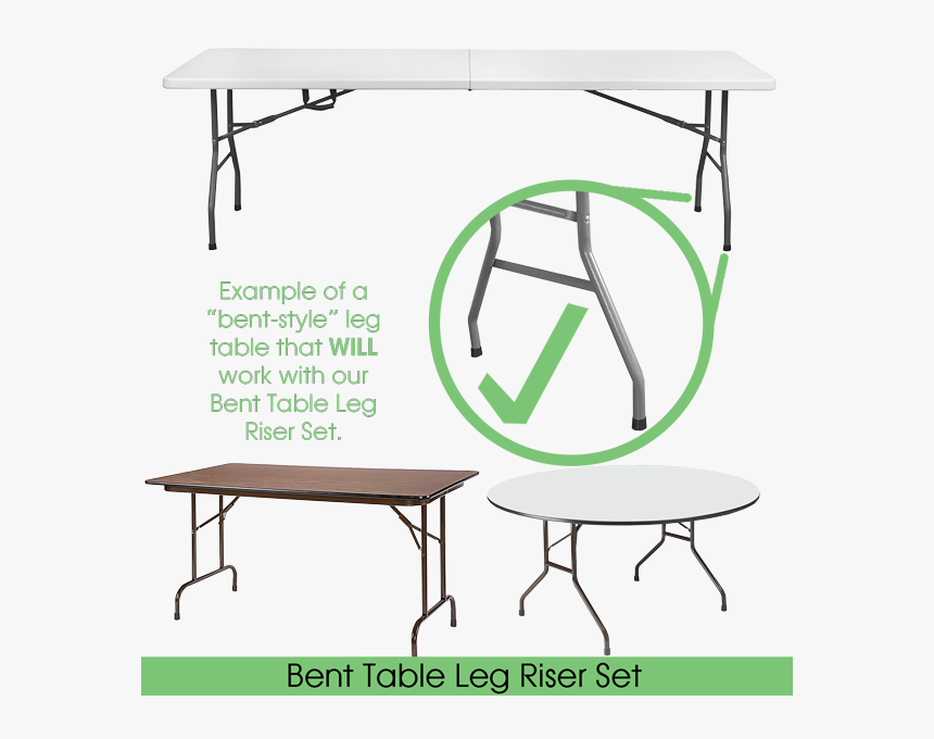 Folding Table Leg Risers The Easy Way To Give Your, HD Png Download